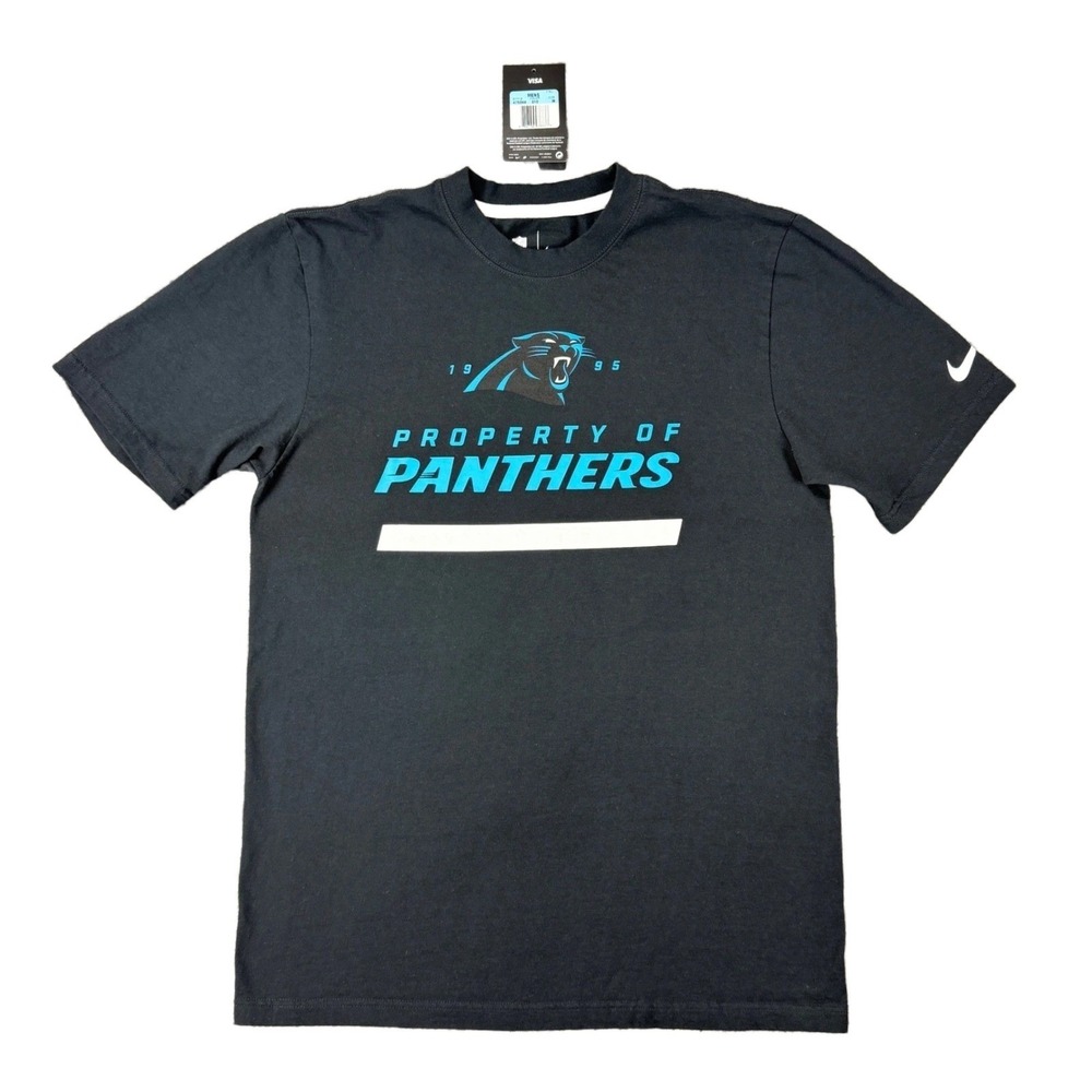 Carolina Panthers NFL Team Apparel Men's Size M Black Nike T-Shirt Cotton Sports